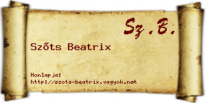 Szőts Beatrix névjegykártya
