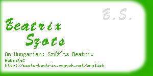 beatrix szots business card